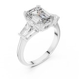 Arctic Emerald Three-Stone Diamond Ring