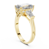 Arctic Emerald Three-Stone Diamond Ring