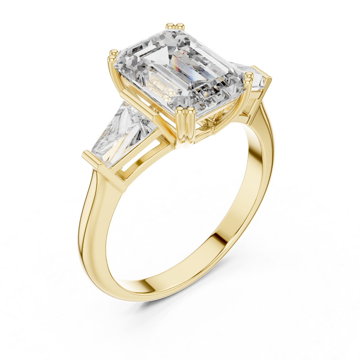 Arctic Emerald Three-Stone Diamond Ring