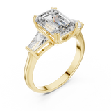 Arctic Emerald Three-Stone Diamond Ring