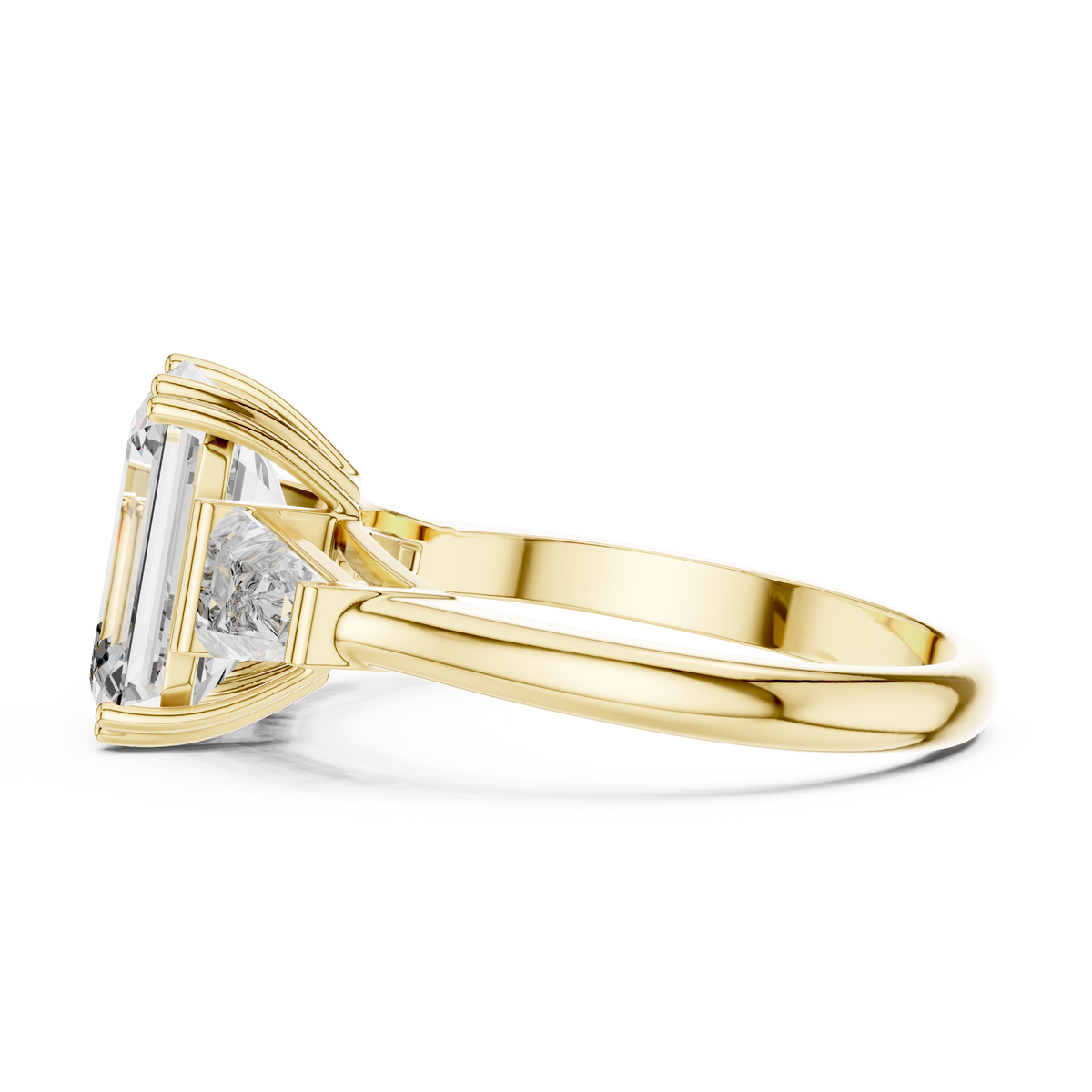 Arctic Emerald Three-Stone Diamond Ring