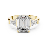 Arctic Emerald Three-Stone Diamond Ring