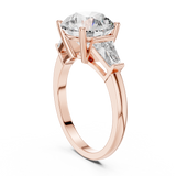 Golden Elevated Solitaire Diamond Ring