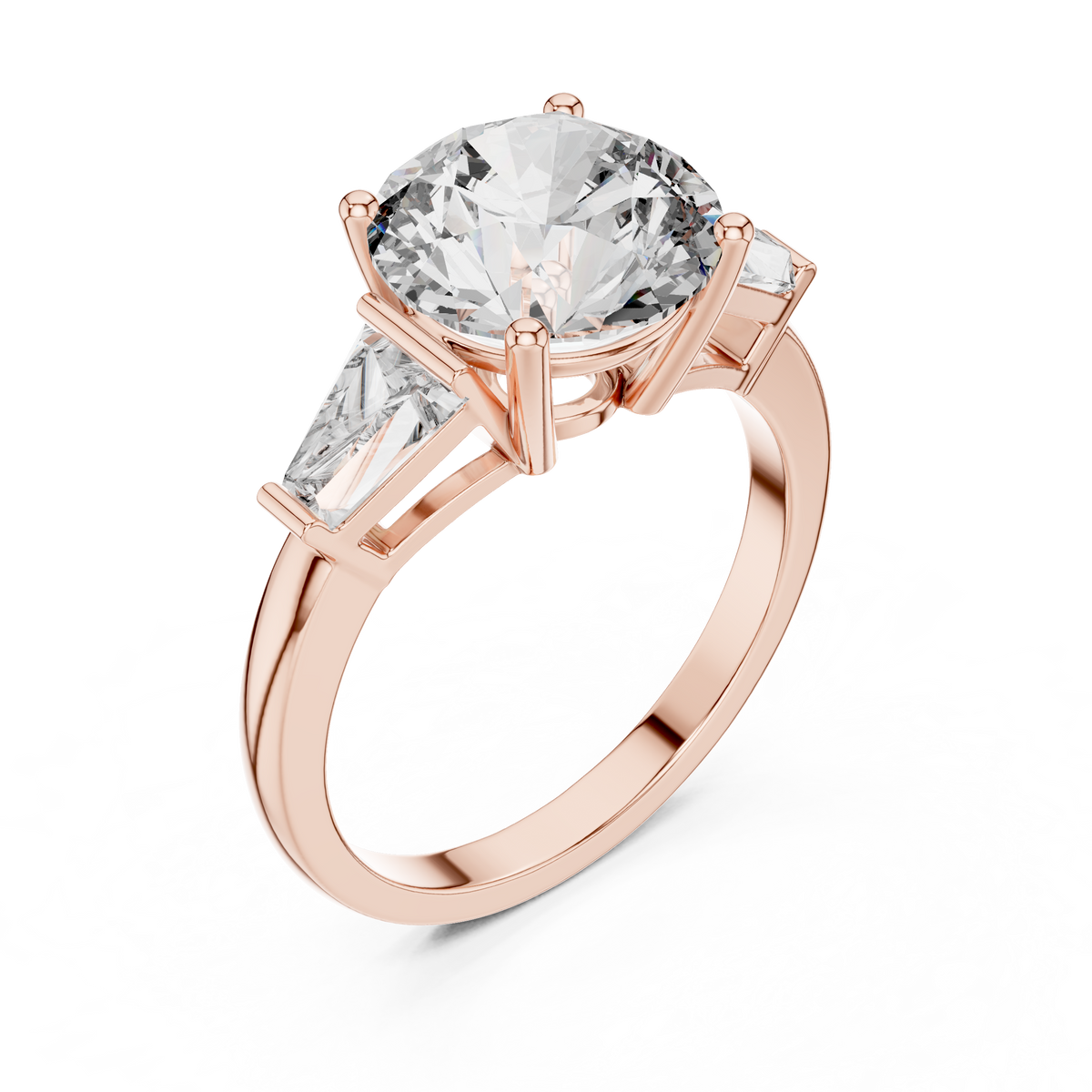 Golden Elevated Solitaire Diamond Ring
