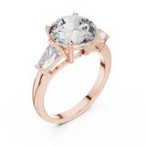 Golden Elevated Solitaire Diamond Ring