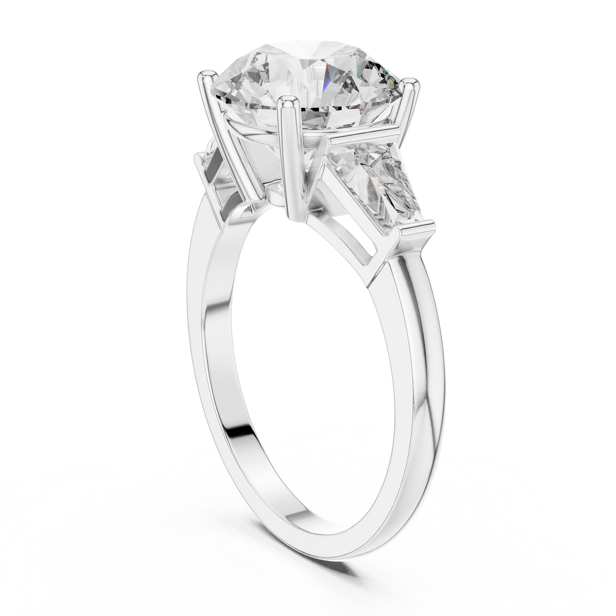 Golden Elevated Solitaire Diamond Ring