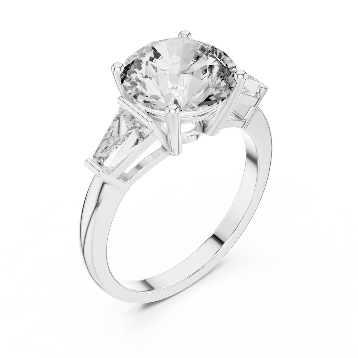 Golden Elevated Solitaire Diamond Ring