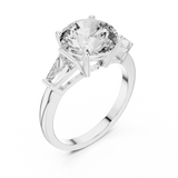 Golden Elevated Solitaire Diamond Ring