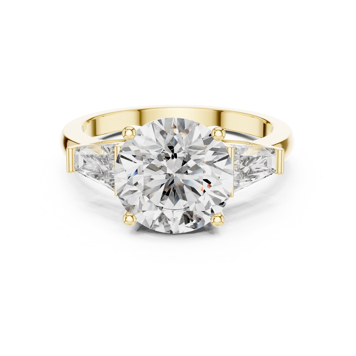 Golden Elevated Solitaire Diamond Ring