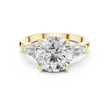 Golden Elevated Solitaire Diamond Ring
