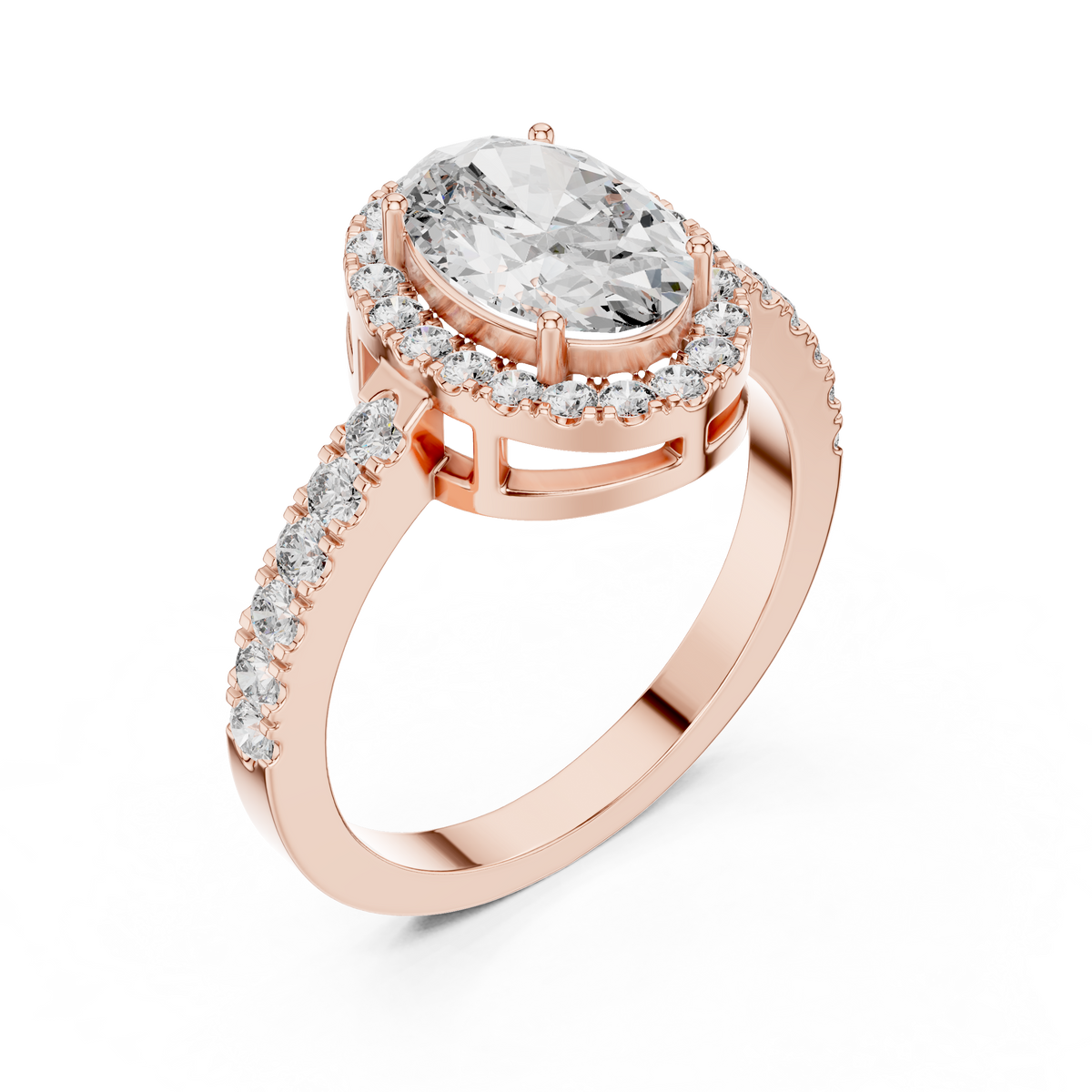 Golden Pear Halo Diamond Ring