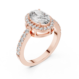 Golden Pear Halo Diamond Ring