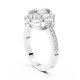 Golden Pear Halo Diamond Ring