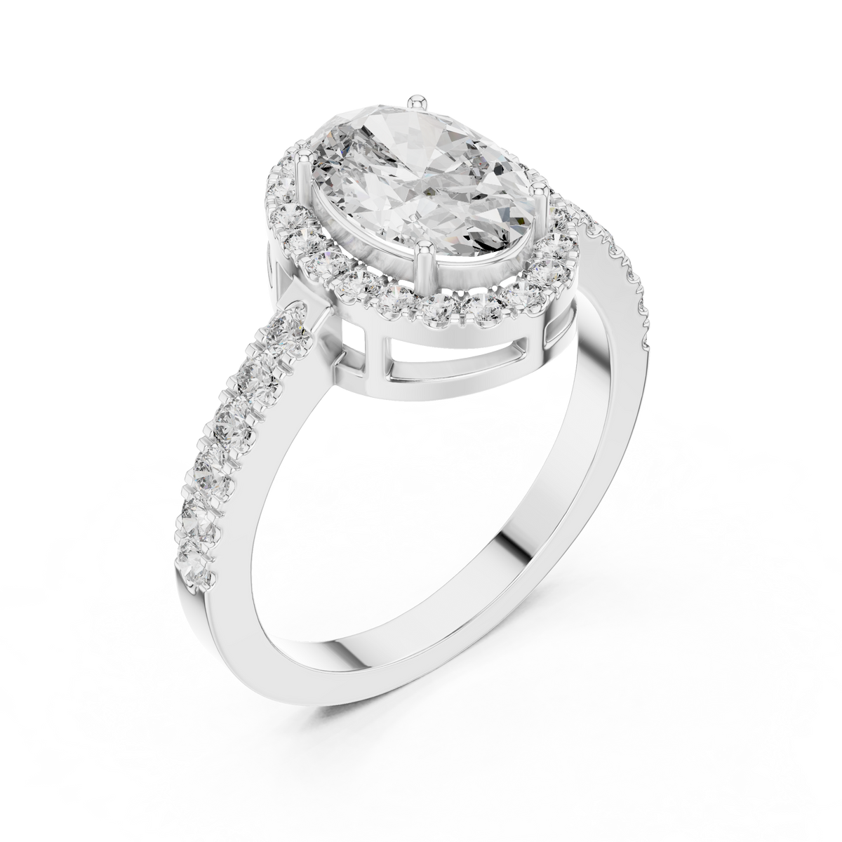 Golden Pear Halo Diamond Ring