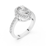 Golden Pear Halo Diamond Ring
