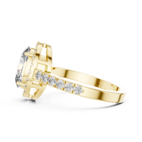 Golden Pear Halo Diamond Ring