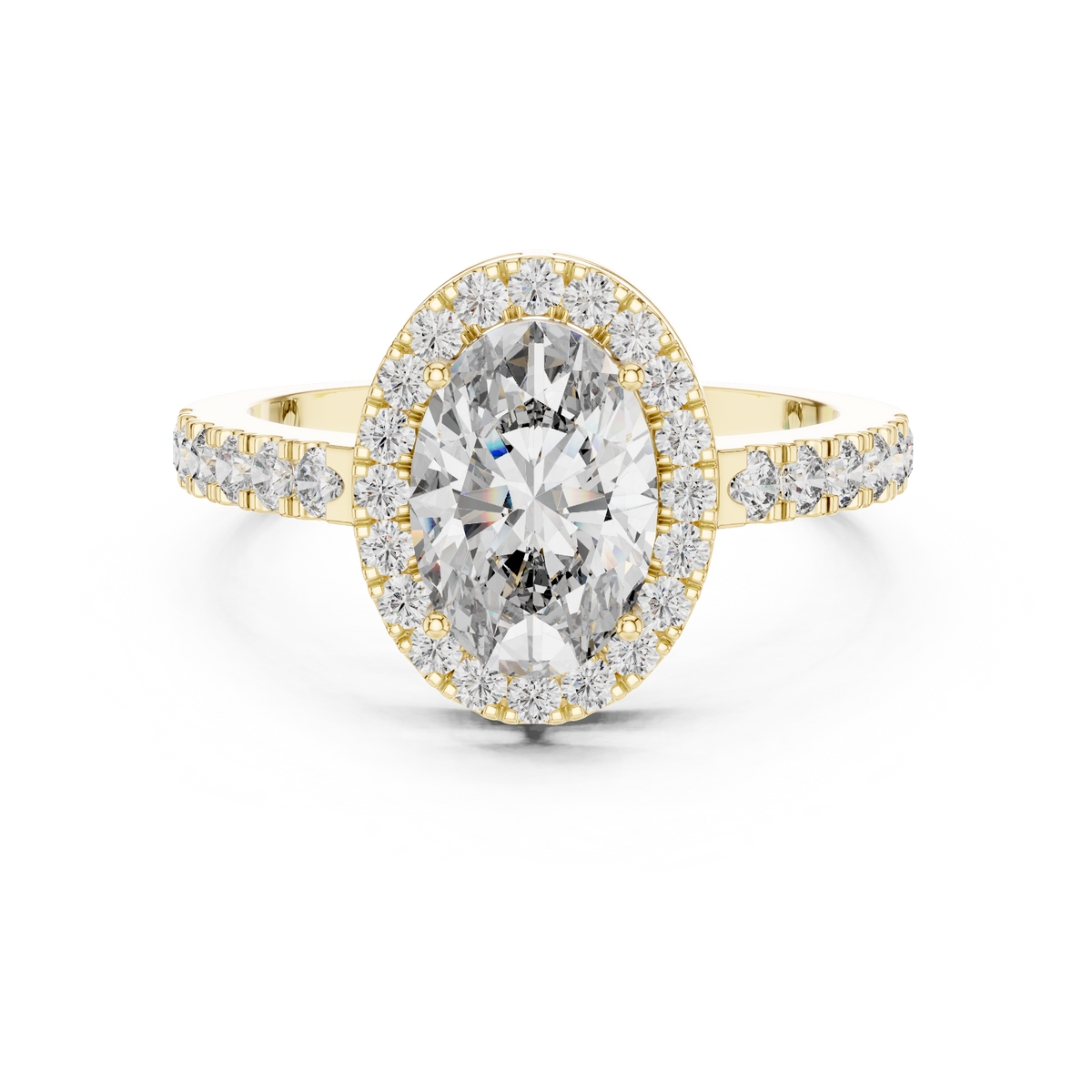 Golden Pear Halo Diamond Ring