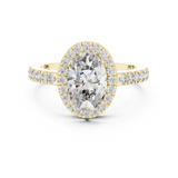 Golden Pear Halo Diamond Ring