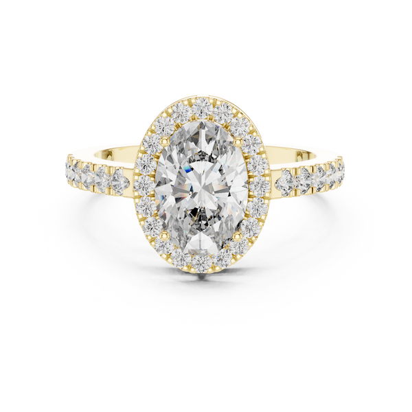 Golden Pear Halo Diamond Ring