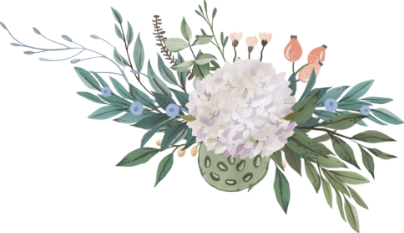 gouache dusty flowers