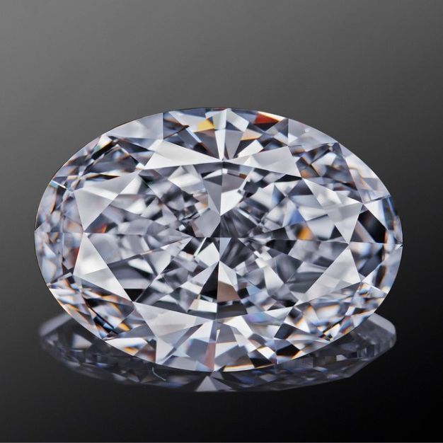 High-quality oval cut diamond with professional certification.