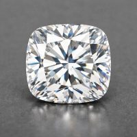 Cushion cut certified loose diamond with soft rounded edges