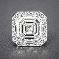 Asscher cut certified loose diamond with step-cut symmetry