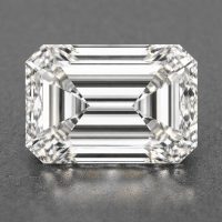 Emerald cut certified loose diamond with step-cut clarity